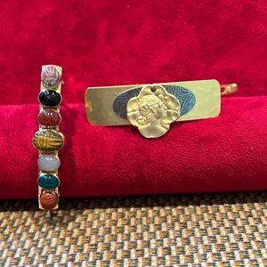 Two beautiful barrettes !! One is scarb and one is gold  silhouette.